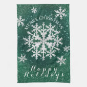 Schneeflocken grün weiß geschirrtuch (Vertikal)