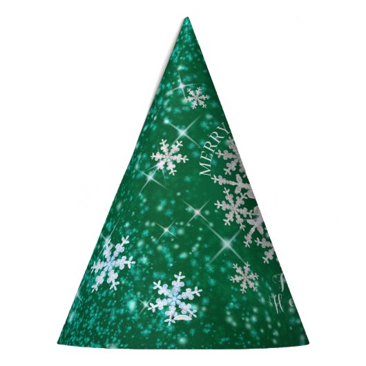 Schneeflocken grün weiß partyhütchen (Links)