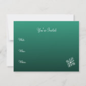 Schneeflocken Grüne Einladungen (Rückseite)