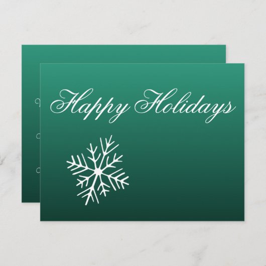 Schneeflocken Grüne Einladungen (Vorne/Hinten)