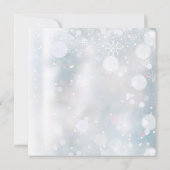 Schneeflocken Grüne Wasserfarben Blätter Hochzeit Einladung (Rückseite)