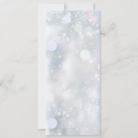 Schneeflocken Grüne Winter Taufe Christening Inv Einladung (Rückseite)