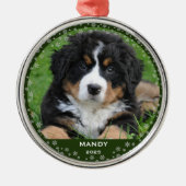 Schneeflocken Haustiername Foto Weihnachten Ornament Aus Metall (Vorne)