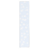 Schneeflocken hellblau-weiß Muster chic Kurzer Tischläufer (Vorderseite)