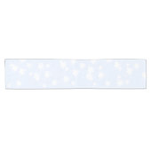 Schneeflocken hellblau-weiß Muster chic Kurzer Tischläufer (Horizontal)