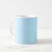 Schneeflocken, hellblaues weißes Muster Kaffeetasse (Vorderseite Links)