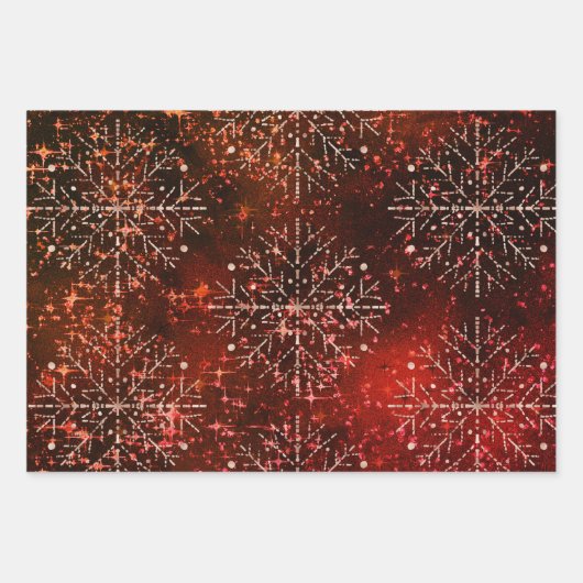 Schneeflocken, Herz- und Baumwrapper Geschenkpapier Set (Vorderseite)