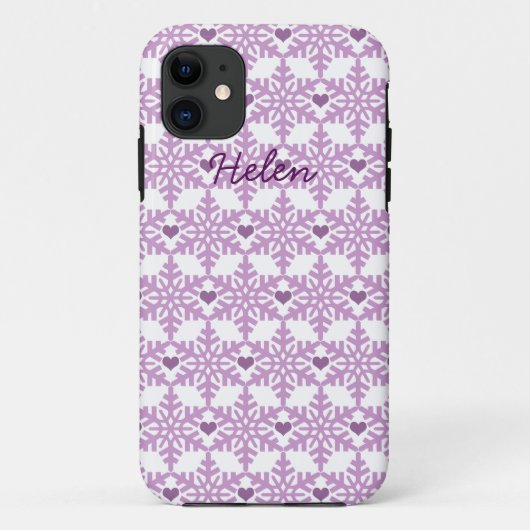 Schneeflocken Herzmuster - Individuelle Name Case-Mate iPhone Hülle (Rückseite)