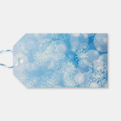 Schneeflocken Hintergrund Geschenkanhänger (Rückseite Horizontal)