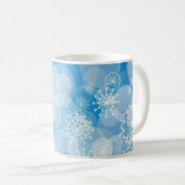 Schneeflocken-Hintergrund Kaffeetasse (VorderseiteRechts)