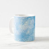 Schneeflocken-Hintergrund Kaffeetasse (Vorderseite Links)