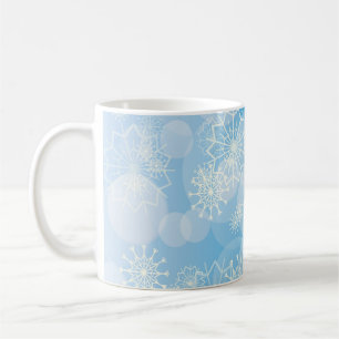 Schneeflocken-Hintergrund Kaffeetasse