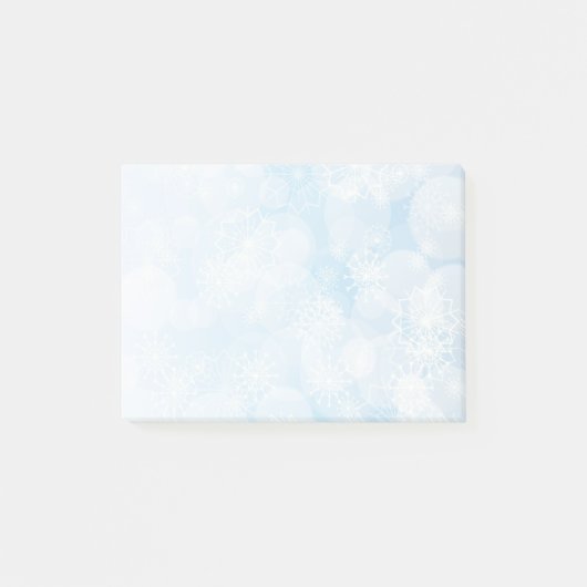 Schneeflocken-Hintergrund Post-it Klebezettel (Vorderseite)