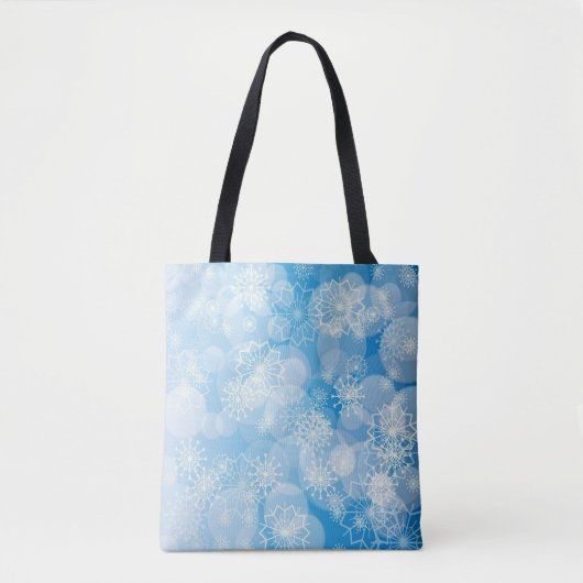 Schneeflocken Hintergrund Tasche (Vorderseite)