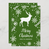 Schneeflocken Hirsche grüne Weihnachten (Vorne/Hinten)