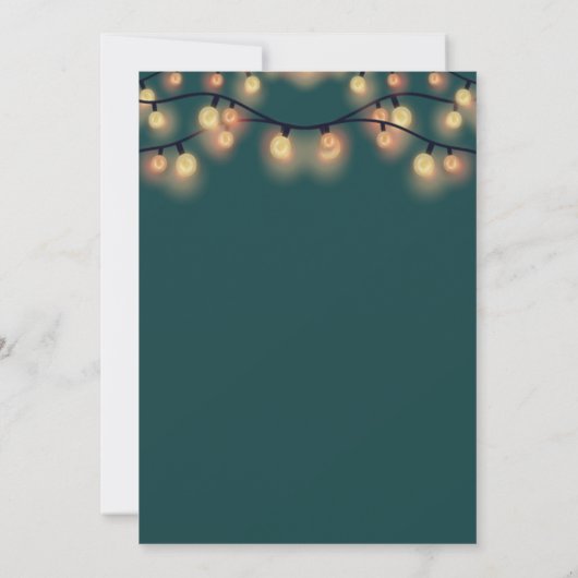 Schneeflocken, Hirsche, Lichter Weihnachten Party Einladung (Rückseite)