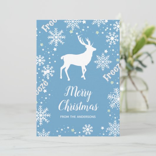 Schneeflocken Hirsche Weihnachten (Stehend Vorderseite)