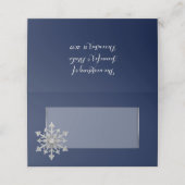 Schneeflocken-Hochzeit mit geflochtener Platzkarte (Außenseite Aufgefaltet)