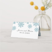 Schneeflocken Hochzeit Platzkarte (Rückseite)
