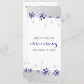 Schneeflocken Hochzeitsprogramm für den modernen b Programm (Vorne/Hinten)