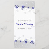 Schneeflocken Hochzeitsprogramm für den modernen b Programm (Vorderseite)