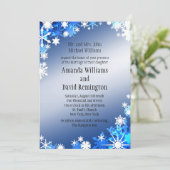 Schneeflocken Hochzeitsreise Einladung (Stehend Vorderseite)