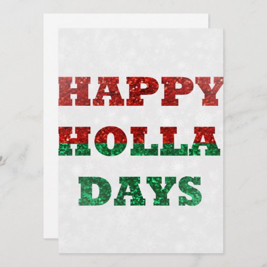 Schneeflocken-Holletage Feiertagskarte (Vorne/Hinten)