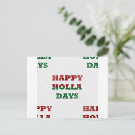 Schneeflocken-Holletage Postkarte (Stehend Vorderseite)