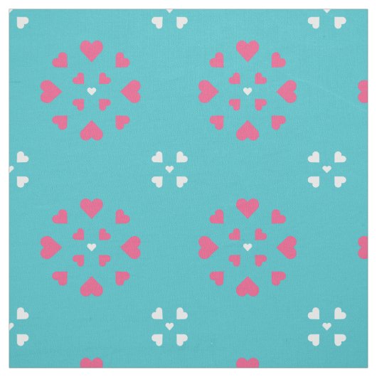 Schneeflocken Hört Blau Weiß Rosa Stoff (Muster)