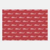 Schneeflocken Hubschrauber - Rot Geschenkpapier Set (Vorderseite)