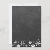 Schneeflocken im Chalkboard rustikale Geburtstagsp Einladung (Rückseite)