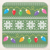 Schneeflocken im hässlichen Sweater Weihnachtslich Rechteckiger Pappuntersetzer (Vorderseite)