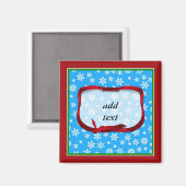 Schneeflocken im hellblauen Hintergrund Magnet (Vorderseite/Rückseite)