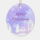 Schneeflocken im lila Weißen Haus Weihnachten Neue Keramik Ornament (Links)