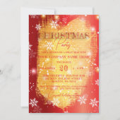 Schneeflocken im Red Gold Corporate Christmas Part Einladung (Vorderseite)