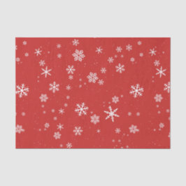 Schneeflocken im Roten Winter Weihnachten Urlaub Seidenpapier