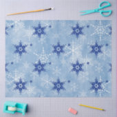 Schneeflocken im Wasser Blau und Weiß Seidenpapier (Basteln)