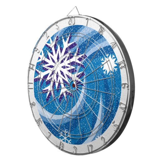 Schneeflocken im Wind - Dartscheibe (Vorderseite rechts)