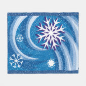 Schneeflocken im Wind - Fleecedecke (Vorderseite (Horizontal))