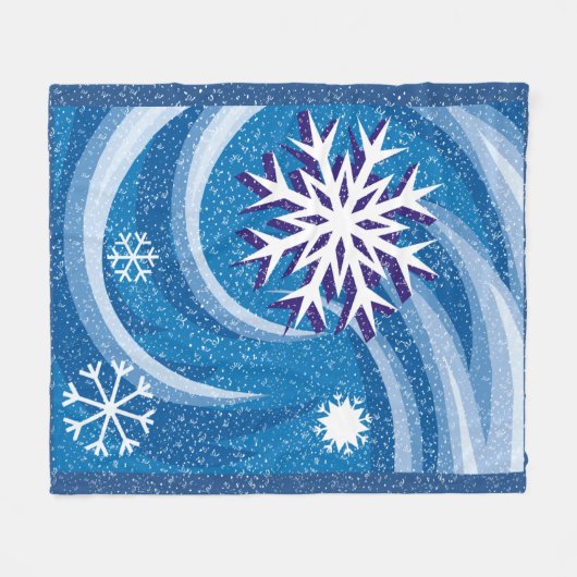 Schneeflocken im Wind - Fleecedecke (Vorderseite (Horizontal))
