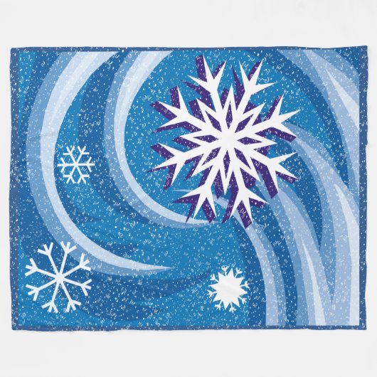 Schneeflocken im Wind - Fleecedecke (Vorderseite (Horizontal))