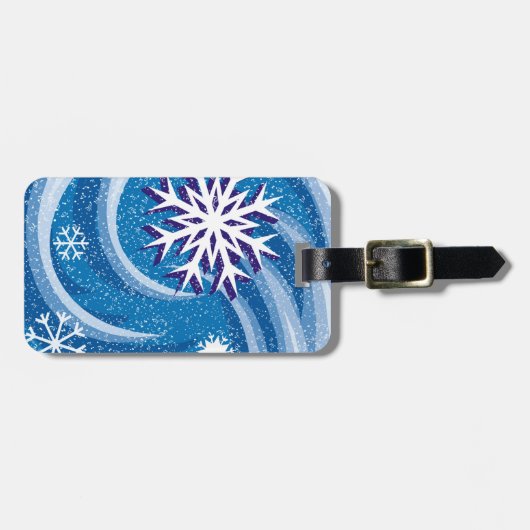 Schneeflocken im Wind - Gepäckanhänger (Vorderseite horizontal)