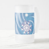 Schneeflocken im Wind - Mattglas Bierglas (VorderseiteRechts)