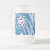 Schneeflocken im Wind - Mattglas Bierglas (Vorderseite Links)