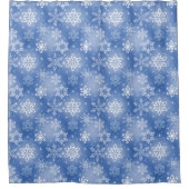 Schneeflocken im Winter blau Duschvorhang (Vorderseite)