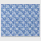 Schneeflocken im Winter blau Geschenkpapier (Flach)