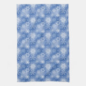 Schneeflocken im Winter blau Geschirrtuch (Vertikal)