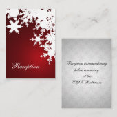 Schneeflocken im Winter Hochzeitskarten Empfang Begleitkarte (Vorne/Hinten)