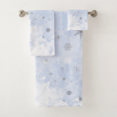 Schneeflocken Imitat aus Metall in Pastellfarbe Badhandtuch Set (Insitu)