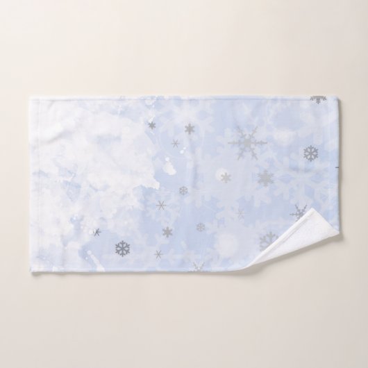 Schneeflocken Imitat aus Metall in Pastellfarbe Badhandtuch Set (Handtuch)
